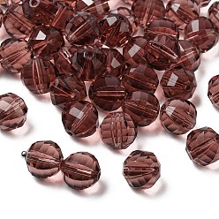 Фиолетовый К 9 стекло, имитация Австрийские кристаллические шарики, класс AAA, граненые, круглые, фиолетовые, 10 мм, отверстие : 0.9~1 мм