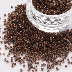 Camel Glass Cylinder Beads, Seed Beads, Inside Colours, Round Hole, Camel, 1.5~2x1~2mm, Hole: 0.8mm, about 8000pcs/bag, about 1pound/bag