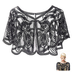 Черный Женские полиэстеровые шифоновые палантины, чёрные, 940x430x2 мм