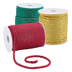 (52) Непрозрачная лаванда 3 рулоны 3 цветной полиэстеровый плетеный шнур, витая веревка, для ювелирных изделий из шнура своими руками, разноцветные, 5 мм, около 19.69 ярдов (18 м) / рулон