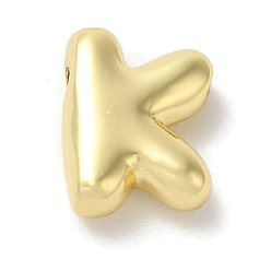 Letter K Brass Pendants, Long-Lasting Plated, Real 18K Gold Plated, Letter K, 10x7.5x3.5mm, Hole: 1.2mm