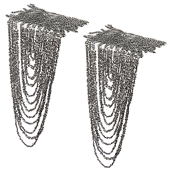 Светло-серый 2 шт. эполеты с кисточками из смоляных бусин, с тканевой фурнитурой, аксессуары для одежды, светло-серый, 360x155x3 мм