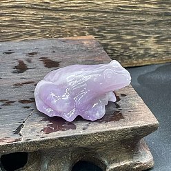 Лепидолит Резная статуя лягушки из натурального леподолита, украшение дома, Статуэтки по фен-шуй для украшения домашнего офиса, 40 мм