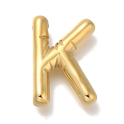 Letter K Вакуумное покрытие pvd 304 подвески из нержавеющей стали, реальный 18 k позолоченный, буквенное очарование, Письмо K, 19x13x4.5 мм, отверстие : 2 мм