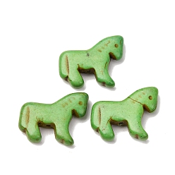 Светло-зеленый Синтетические бирюзовые бусины в виде лошади, светло-зеленый, 18x21.5x5 мм, отверстие : 1.2 мм