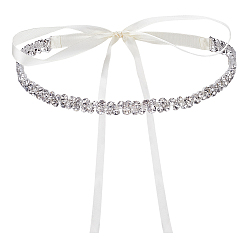 Серебро 1Свадебный пояс из полиэстера и сплава со стразами для украшения банкетного платья, серебряные, 2120 мм