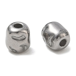 Color de Acero Inoxidable 304 bolas de acero inoxidable, columna martillada, color acero inoxidable, 6x5 mm, agujero: 1.6 mm
