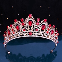 Рубин Сплав горный хрусталь ленты для волос, аксессуары для волос для женщин и девочек, корона, рубин, 145 мм