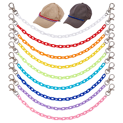 (52) Непрозрачная лаванда 9шт. акриловые цепочки для шляп, с сплава шарнирного когтя омара застежками, разноцветные, 328 мм