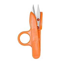 Оранжевый Ножницы из нержавеющей стали, ножницы для вышивания, швейные ножницы, с пластиковой ручкой, оранжевые, 120x53 мм
