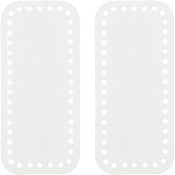 Белый Прямоугольная длинная нижняя часть сумки из искусственной кожи, для вязания сумки, женские сумки ручной работы поделки аксессуары, белые, 180x80x4 мм, отверстие : 4.5 мм