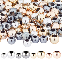 Mixed Color CCB Plastic European Beads, Large Hole Beads, Round, Mixed Color, 10~12x8~9mm, Hole: 5~6mm, 240pcs/box