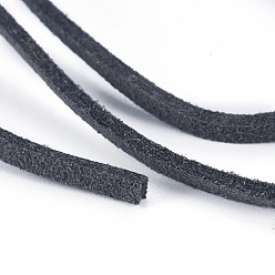 Grau Flachkabel Fauxveloursleder, Kunstwildleder Spitze, Grau, 2.5x1.5 mm, ca. 5.46 Yards (5 m)/Strang