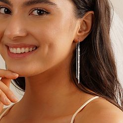 Платина Латунная цепочка кисточка ухо нить, платина, 110 мм