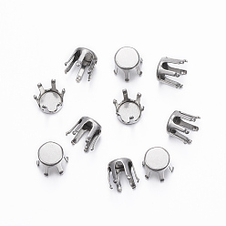 Нержавеющая Сталь Цвет Не тускнеет 304 оправа для страз из нержавеющей стали, цвет нержавеющей стали, пригодный для стразов 6 мм, 5.5x7 мм