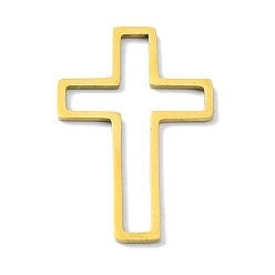 Золотой 304 нержавеющей стали связывающий кольца, крестик, золотые, 26x17x1 мм