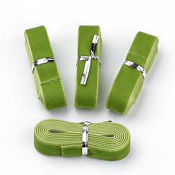 Желто-Зеленый 5/8 Лента бархатная односторонняя дюймовая, желто-зеленый, 5/8 дюйм (16 мм), около 1.094 ярдов / пачка (1 м / пачка)