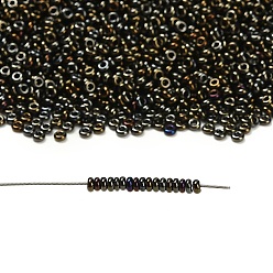 (83) Metallic Iris Brown Toho 8/0 полукруглые бусины, японский бисер, (83) металлический ирис коричневый, 8/0, 3x1.15 мм, отверстие : 1.2 мм, Около 744 шт / 10 г