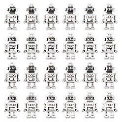 Античное Серебро 80 шт. Подвески из сплава в тибетском стиле, робот, античное серебро, 18x11.5x4 мм, отверстие : 1 мм