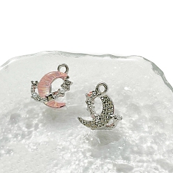 Темный Лосось Подвески из платинового сплава и смолы, луна, темный лосось, 15x13 мм