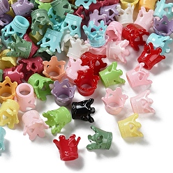 (52) Непрозрачная лаванда Краска для запекания непрозрачные акриловые бусины, корона, разноцветные, 12x15x13.5 мм, отверстие : 7 мм