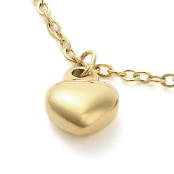 Real 18K Gold Plated Ion Plating(IP) 304 Stainless Steel Anklets, Heart Charm Anklets for Women, Real 18K Gold Plated, 8-3/8 inch(21.2cm)