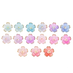 (52) Непрозрачная лаванда Прозрачные акриловые подвески, со стеклом, , разноцветные, 9.5x18 мм, отверстие : 1.6 мм, 5 шт / комплект