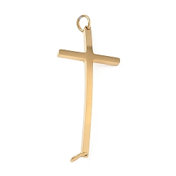 Doré  Religion 304 breloques connecteurs en acier inoxydable, liens transversaux incurvés, placage ionique (ip), or, 29x14x1.5mm, Trou: 2.5mm
