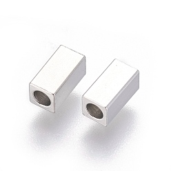 Нержавеющая Сталь Цвет Устойчивы к потускнению 202 бусины из нержавеющей стали, кубоид, цвет нержавеющей стали, 7x3x3 мм, отверстие : 2 мм