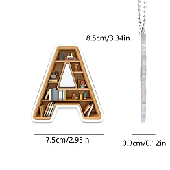 Letter A Подвесные украшения для книжной полки в форме акриловых букв, для дома, автомобиля, сумки, подвесные украшения, буква a, 85x75 мм