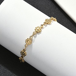 Золотой 304 из нержавеющей стали ссылка браслеты, , ионное покрытие (ip), золотые, 6-7/8 дюйм (17.4 см)