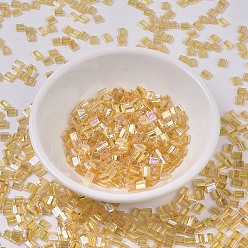 (TL251) Прозрачный Светлый Топазовый AB Миюки тила бусины, японский бисер, 2-луночное, (TL 251) прозрачный светлый топаз, 5x5x1.9 мм, Отверстие: 0.8 мм, о 118 шт / бутылка, 10 г / бутылка