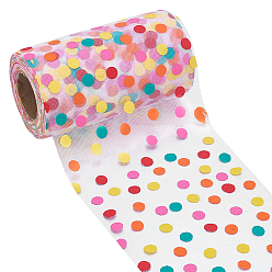 Pink Полиэстеровый муслин, узор в горошек, розовые, 124~132 мм, около 25.00 ярдов (22.86 м) / рулон