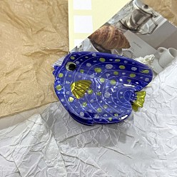 Розовато-лиловый Акриловые заколки-когти с океанской тематикой, рыба, розовато-лиловый, 51x71x72 мм