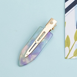 Лиловый Заколки из кожи аллигатора из ацетата целлюлозы, аксессуары для волос для женщин и девочек, сирень, 67x19 мм