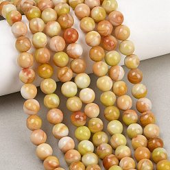 Желто-Зеленый Ручной работы бусины прядь, имитация нефрита, круглые, желто-зеленый, 7.5~8 мм, отверстие : 1.8 мм, около 49~54 шт / нитка, 14.76~15.16'' (37.5~38.5 см)