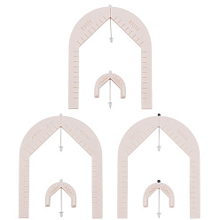 Misty Rose 6Pcs PLA Clay Earring Drilling Guide Tool, Arch, Misty Rose, 103x80x3mm
