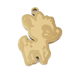 Golden 201 Stainless Steel Pendants, Deer Charm, Golden, 24.5x17.5x1.5mm, Hole: 1mm