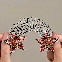 Разноцветный Сплав расчески для волос, аксессуары для волос для женщин, звезда, красочный, 100 мм