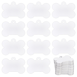 Другие 30 шт. пустые двухсторонние алюминиевые подвески с термопереносом, любимая бирка, белые, кость, 36.5x21x1 мм, отверстие : 4 мм