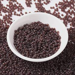 (RR2400) Transparent Dark Topaz MIYUKI Round Rocailles Beads, Japanese Seed Beads, (RR2400) Transparent Dark Topaz, 8/0, 3mm, Hole: 1mm, about 422~455pcs/bottle, 10g/bottle