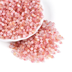 Помидор Стеклянный бисер в стиле волочильного станка, круглые, имитация шарики глаза кота, круглое отверстие, два тона, помидор, 4 мм, отверстие : 1.2~1.5 мм, Около 5625 шт / фунт