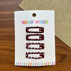 Rectangle Металлические эмалевые заколки-кнопки для волос, заколка для волос без следов челки для женщин и девочек, прямоугольные, 120x90 мм