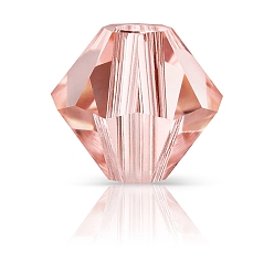 70030 Rose Peach Хрустальные бусины preciosa®, чешский хрусталь, биконус(451 69 302 рондель), 70030 розово-персиковый, 6 мм, отверстие : 1 мм