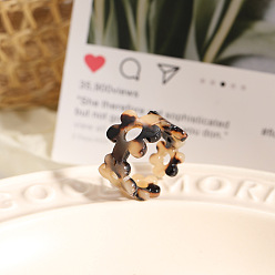 Персиковый Слойка Кольца-манжеты из цветочной смолы для женщин, розовые, размер США 5 1/2 (16.1 мм)