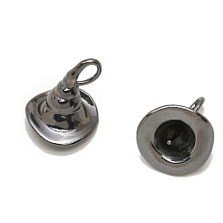 Черный Цвет Металла Медные залоги, для изготовления жемчуга в стиле барокко призрачной ведьмы, ведьма шляпа, металлический черный , 19x18 мм