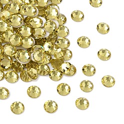 80250 Acid Yellow Preciosa® maxima crystal без горячей фиксации плоские камни, чешский хрусталь, срыв твердой мозговой оболочки, круглый(438 11 615 шатон-роза), 80250 кислотно-желтый, ss 6 (1.9~2.1 мм)