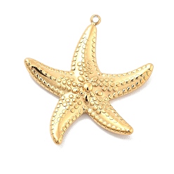 Настоящее золото 14K Ионное покрытие (ip) 304 подвески из нержавеющей стали, морская звезда, реальный 14 k позолоченный, 23x22.5x2.5 мм, отверстие : 1 мм