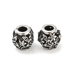 Antik Silber Farbe 316 chirurgische Edelstahlperlen, Schmetterling, Antik Silber Farbe, 10.5x10 mm, Bohrung: 4 mm