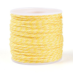 Шампанско-Желтый 50м плетеный полиэфирный шнур, с пластиком для животных, для изготовления ювелирных изделий, круглые, шампанское желтый, 2 мм, около 54.68 ярдов (50 м) / рулон